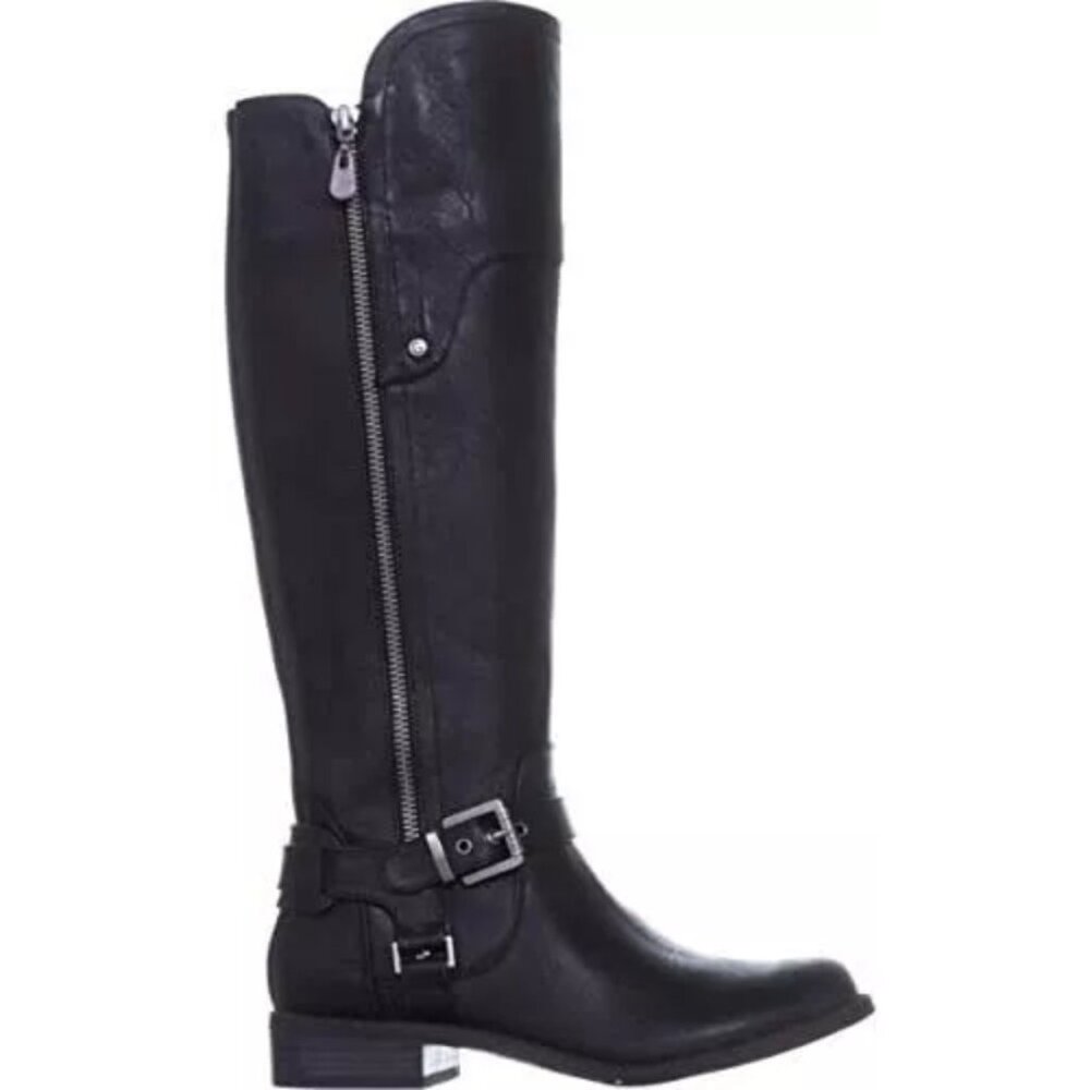G by Guess Harson5 Women's Black Leather Side Zip Knee High Tall Riding Boot 6M